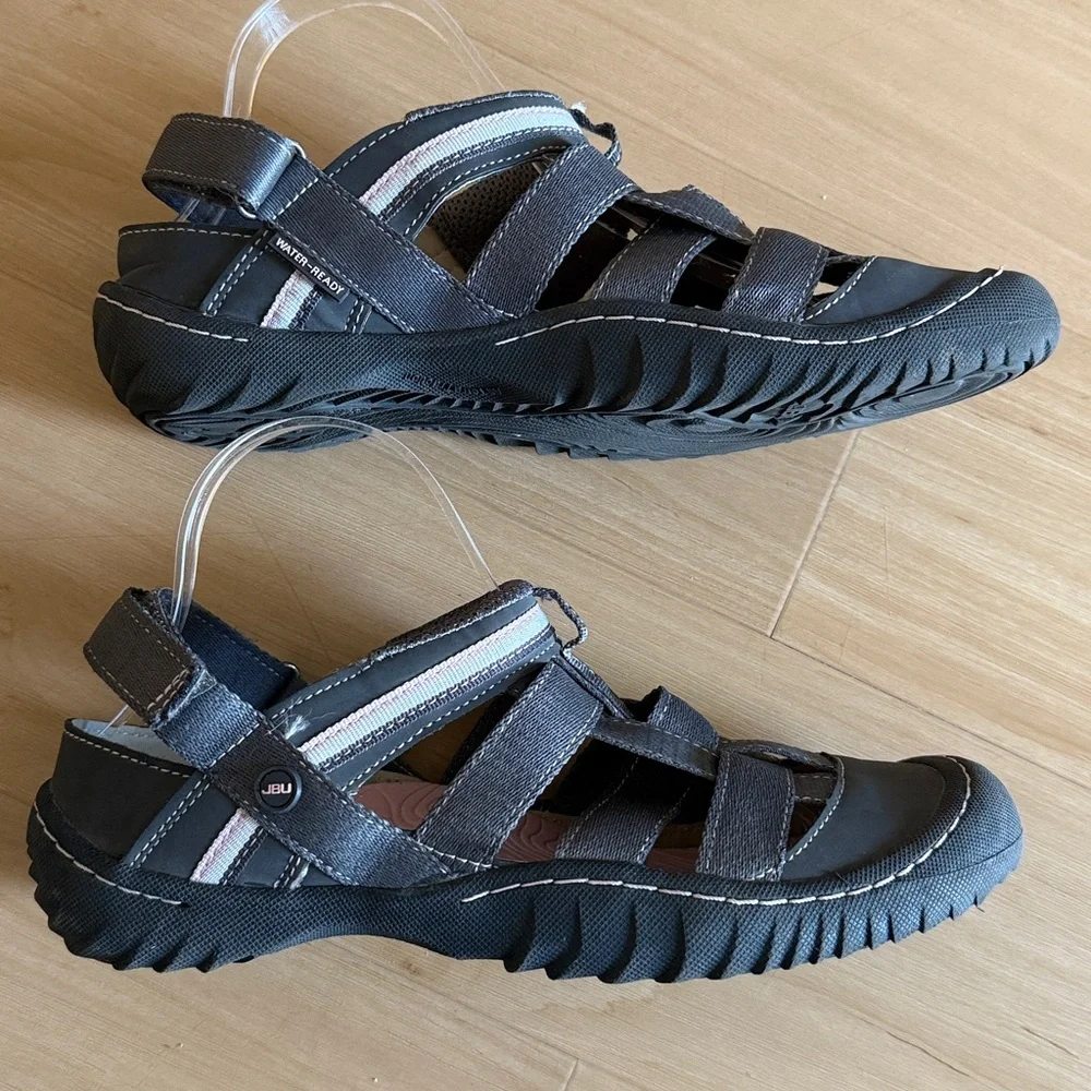 JBU BY JAMBU OLYMPIA WOMEN SANDALS WATER READY GREY SIZE 9 BEACH OUTDOORS SLIPON